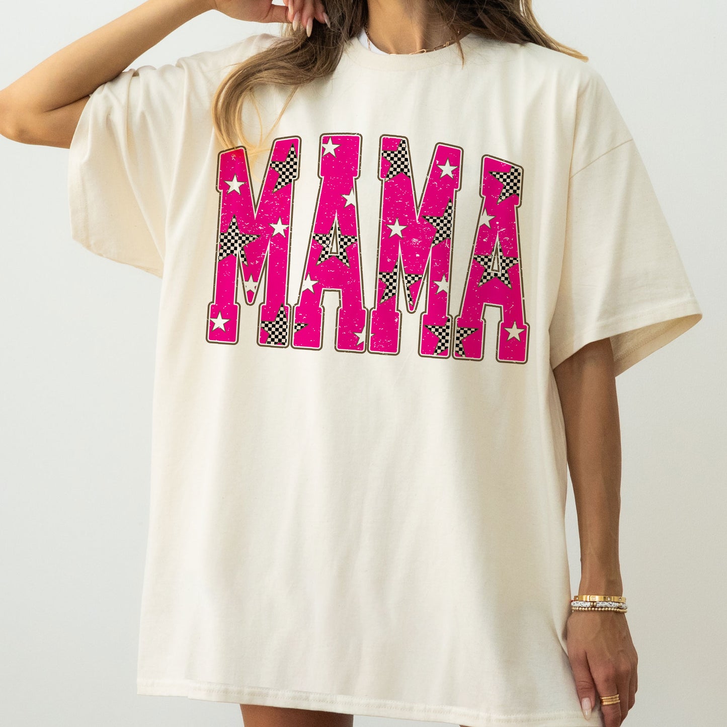 Pink Checkered Star MAMA (P)