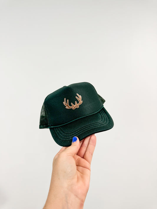 Youth Green Hat *Deer Antlers