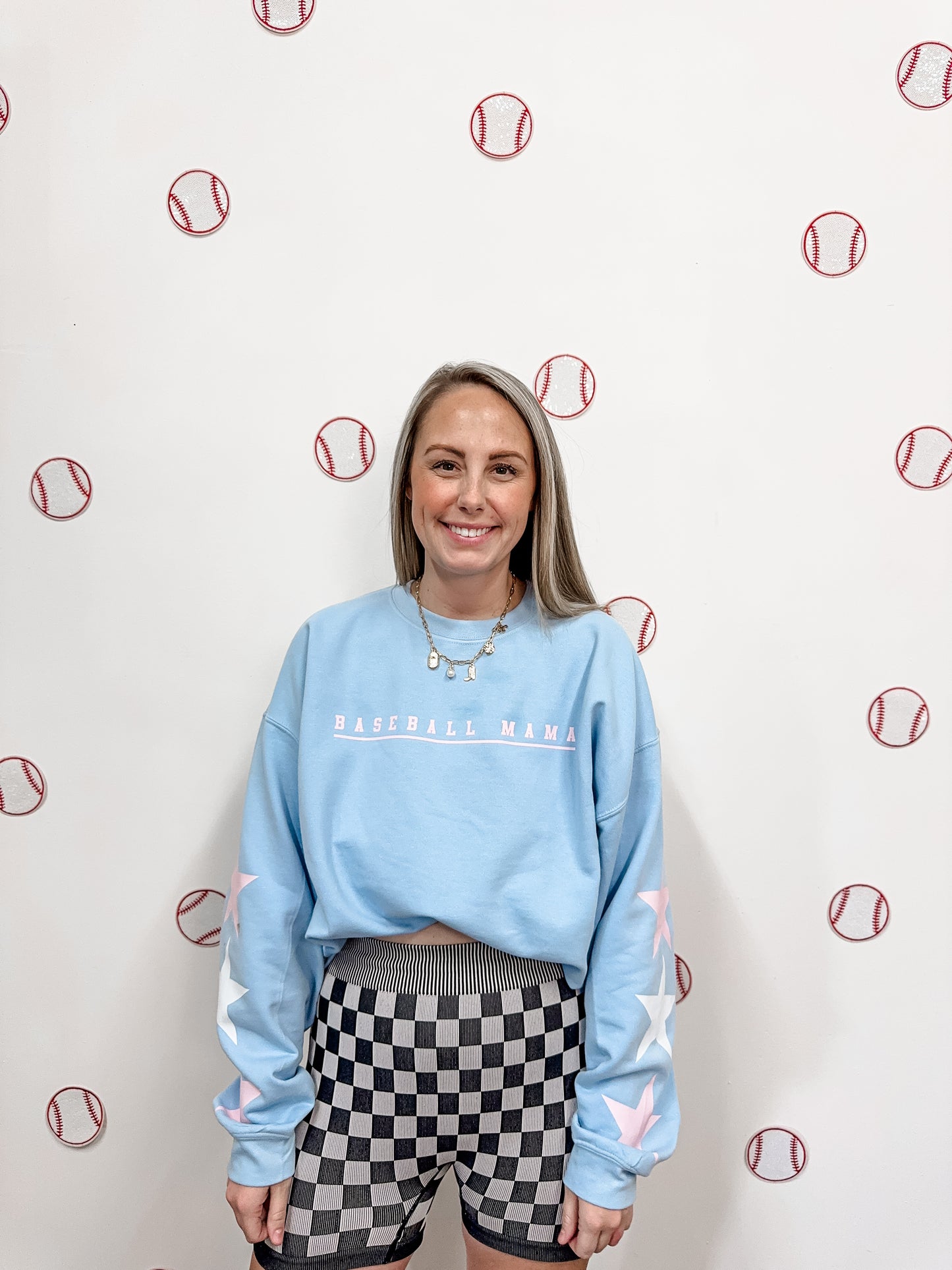 🧢 Baseball Mama Sweatshirt with stars *Customize