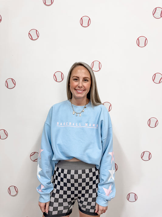 🧢 Baseball Mama Sweatshirt with stars *Customize