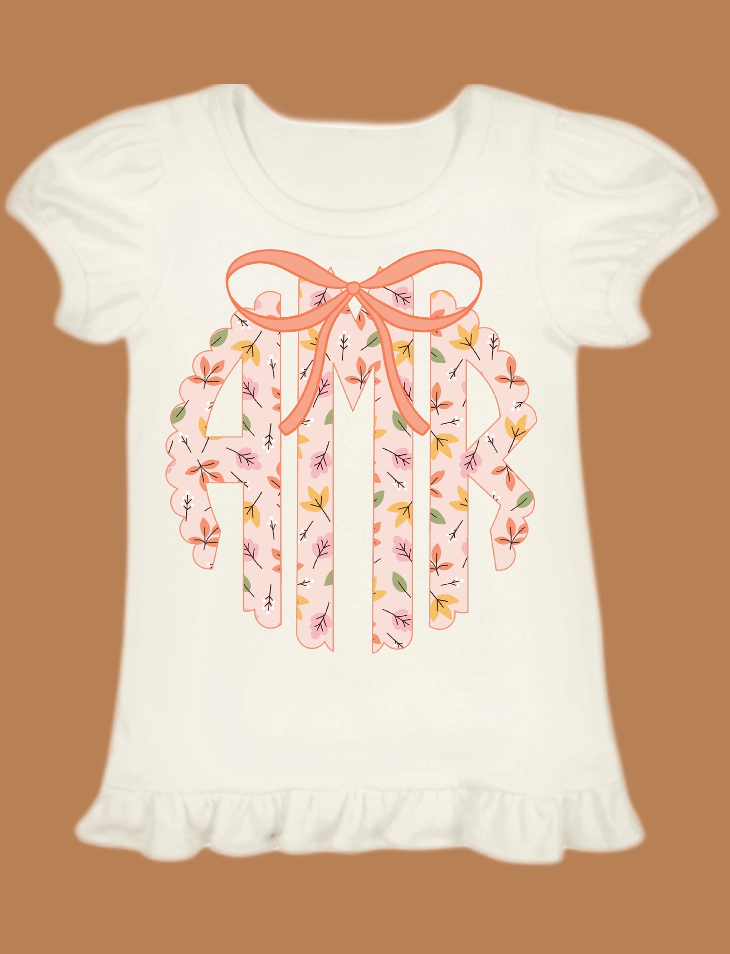 Fall Floral Leaves Monogram (814S)