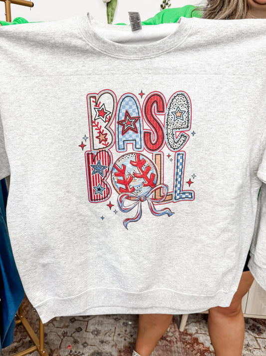 Funky Baseball on Ash Crewneck (P)