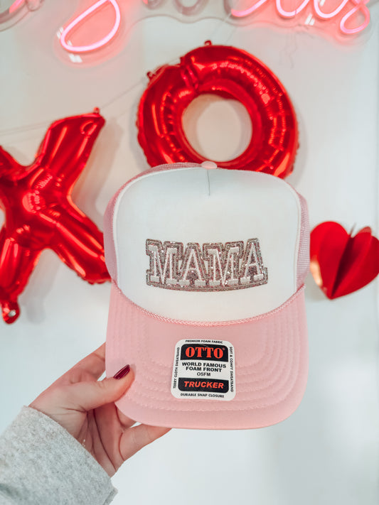 ❤️ Pink Glitter MAMA Trucker !!