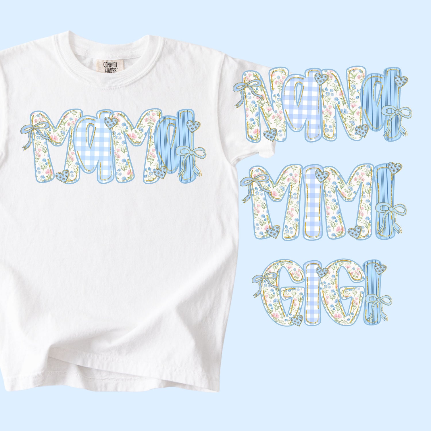 Blue Floral Coquette & Hearts