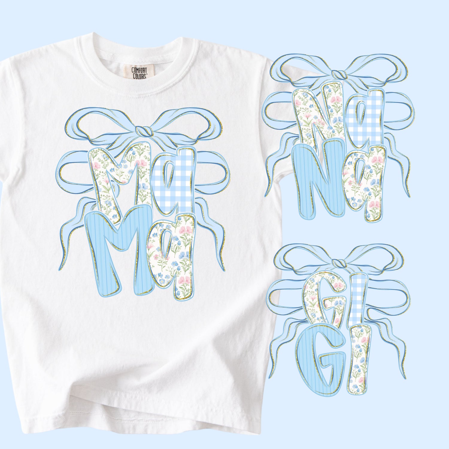 Blue Preppy Coquette Stacked