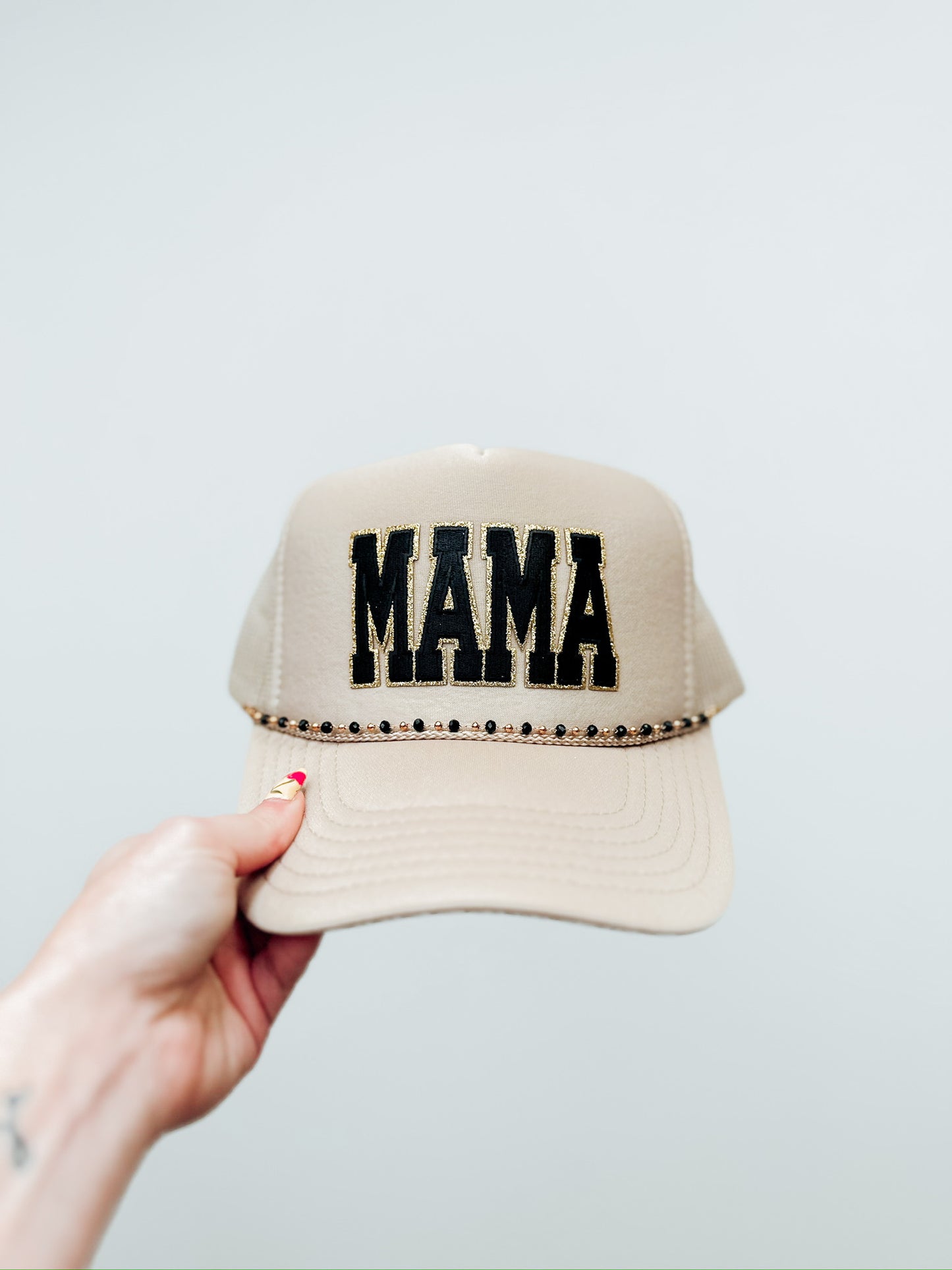 Mama Hat with Gold&Black Chain