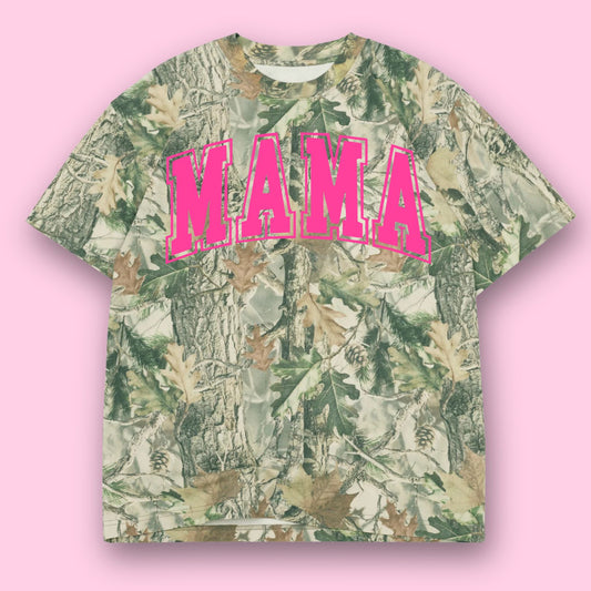 Vintage Camo Neon Pink Mama PUFF