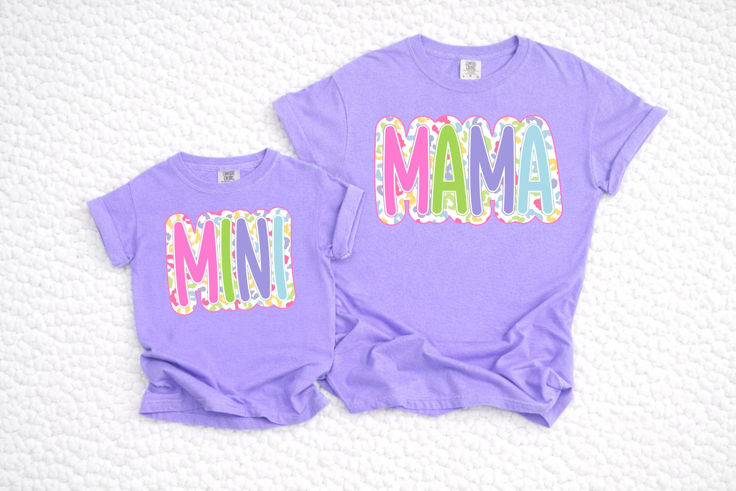 Mama & Mini - Rainbow Cheetah Outline