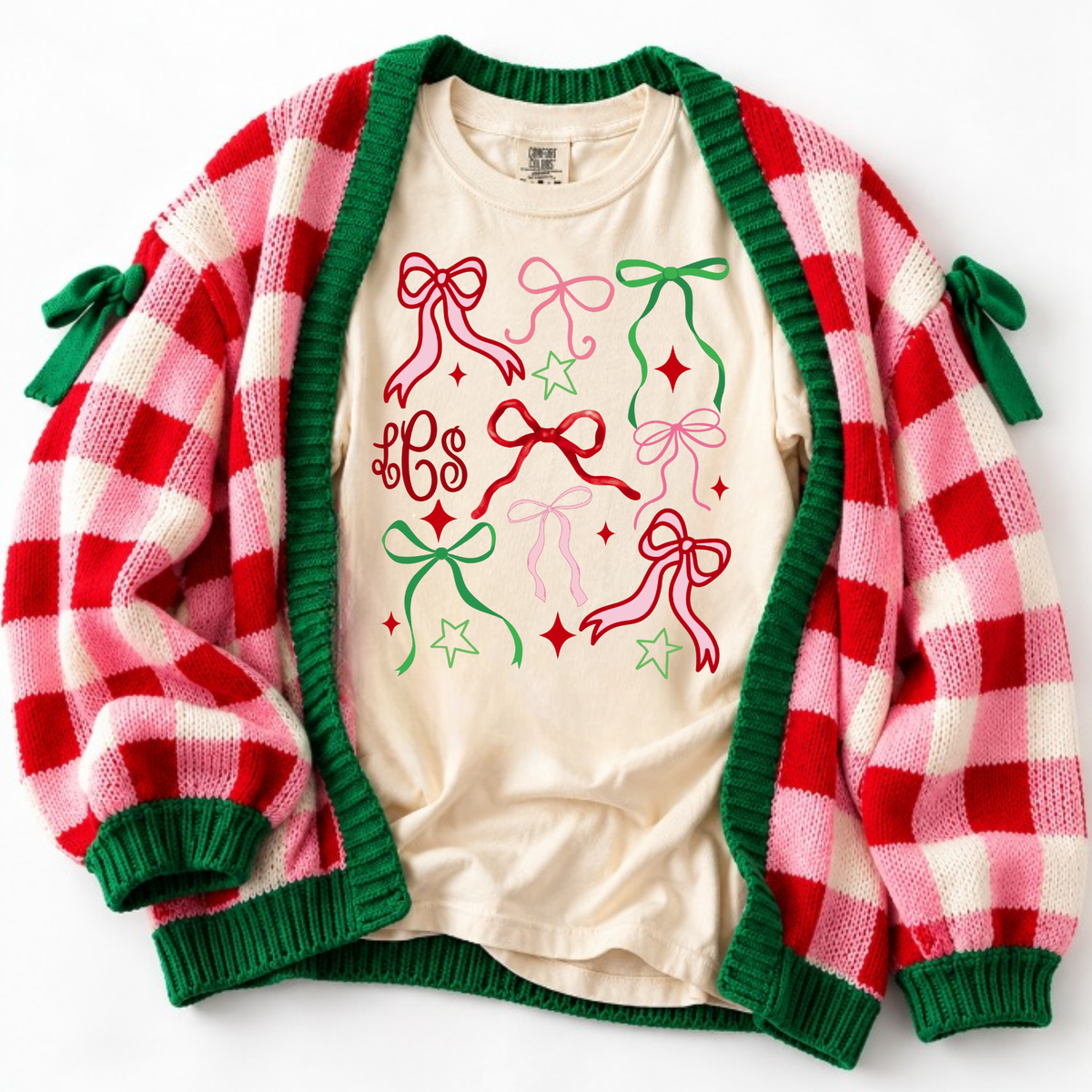 CHRISTMAS MONOGRAM BOW DOODLE - 1030