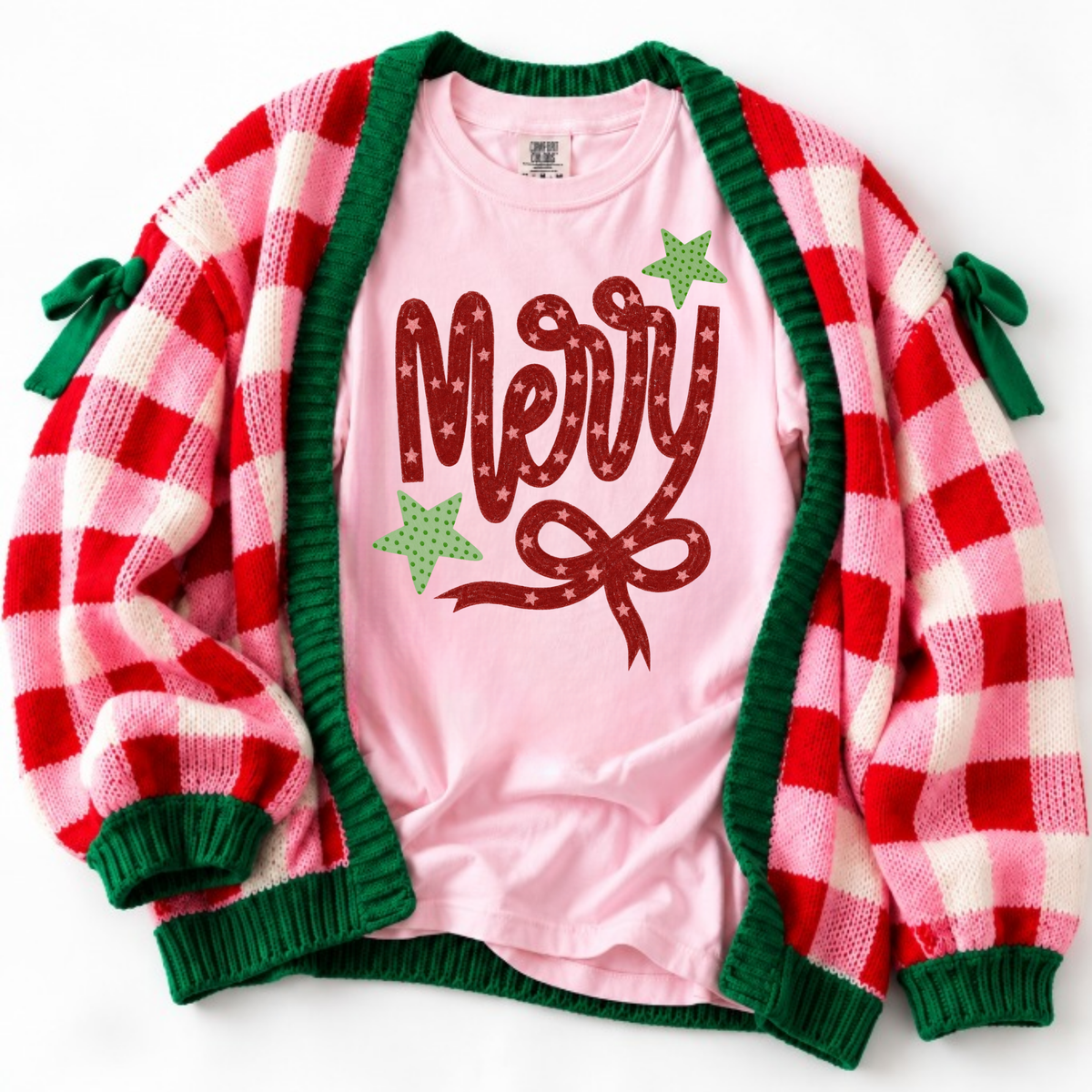 Chunky Script Merry with Stars