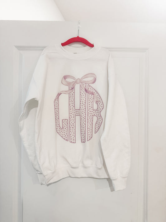 Lilac Speckled Monogram - Crewneck (P)