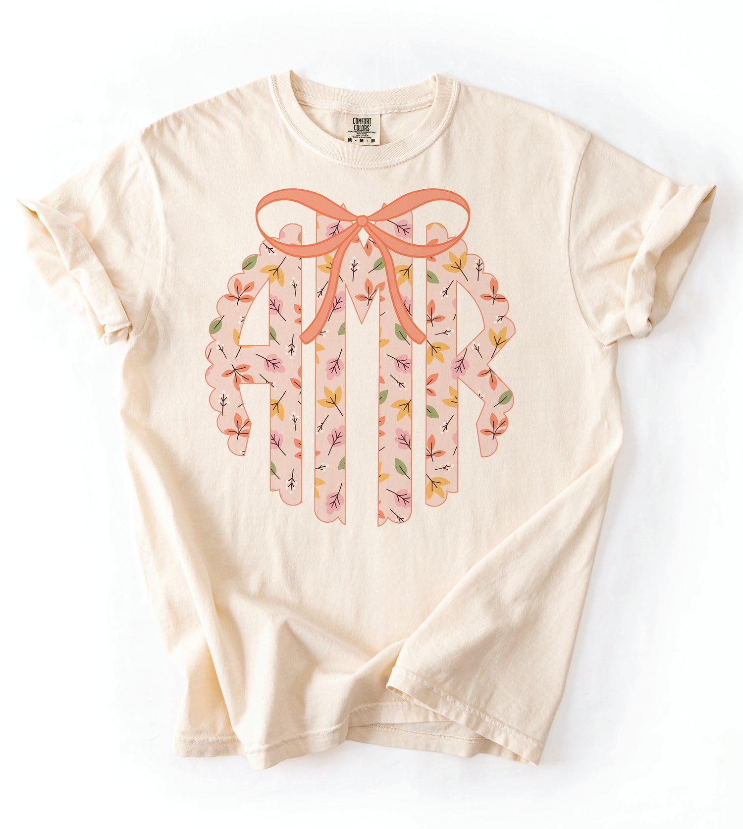 Fall Floral Leaves Monogram - COMFORT COLOR (814S)