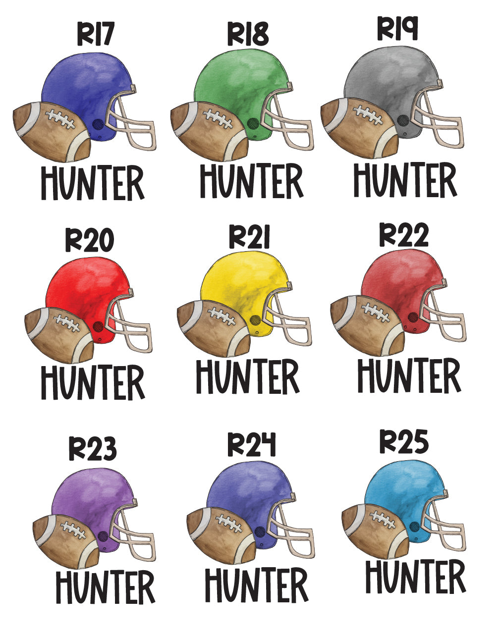 Boys Watercolor Football Helmet – SouthernSwells