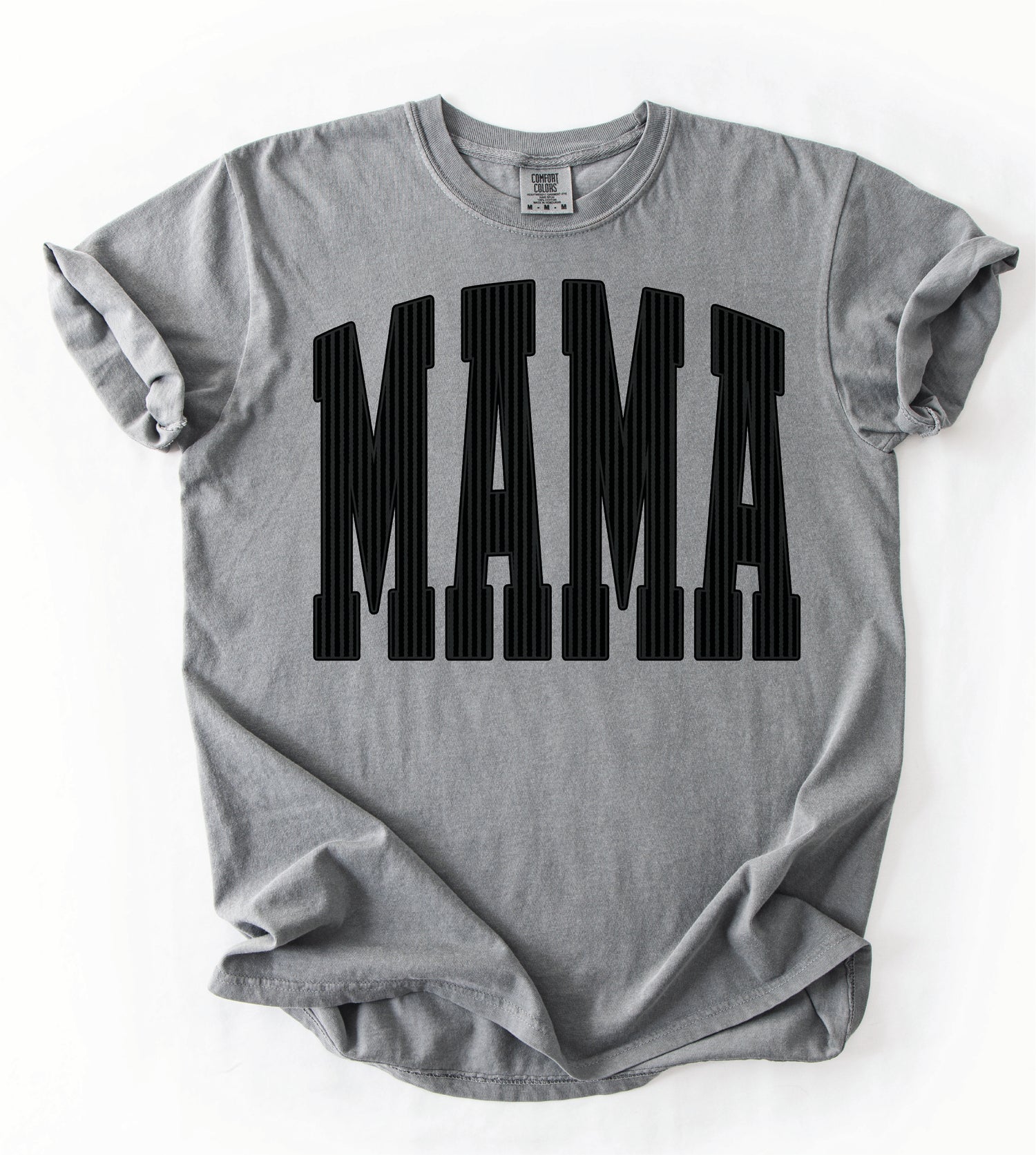 Black Striped MAMA - COMFORT COLOR (814Q)