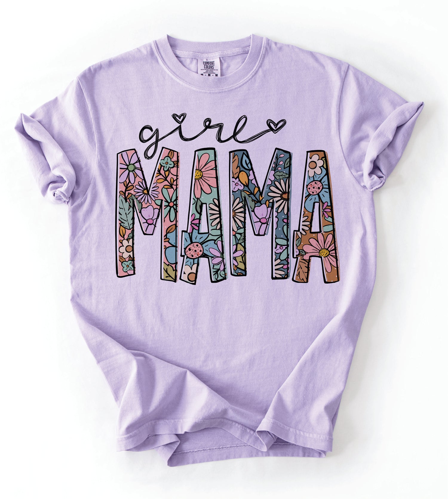 Purple Floral Girl Mama - COMFORT COLOR (814G)