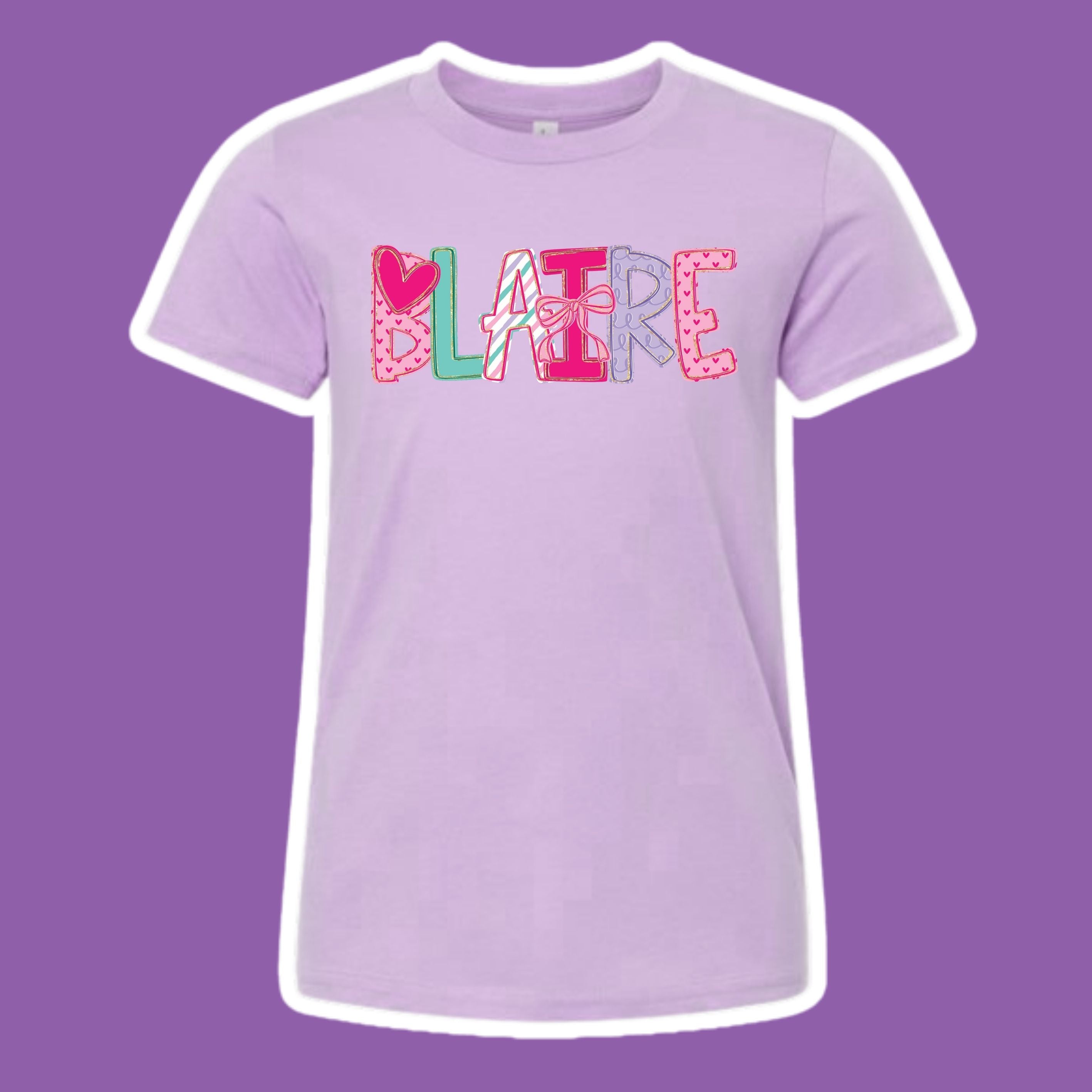 Valentine Full Name on Light Purple