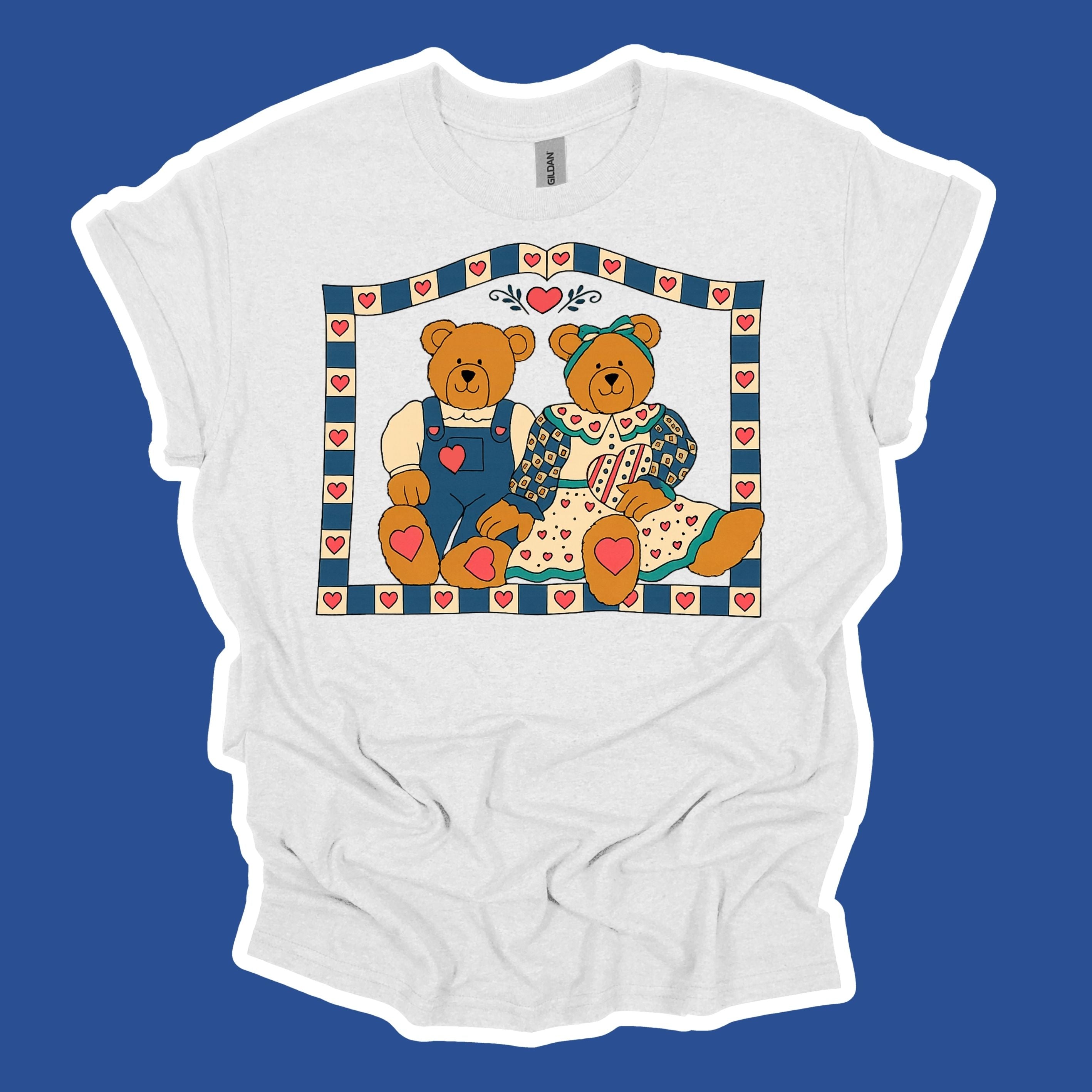 Valentine Vintage Bears on Ash TSHIRT