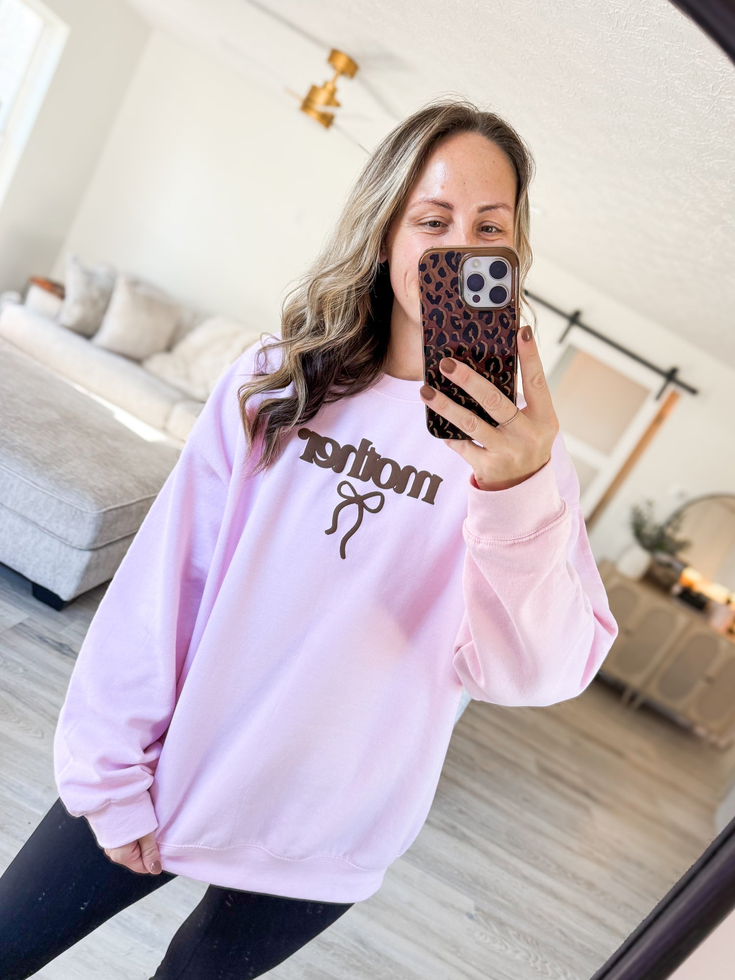 Brown PUFF Mother on pink!