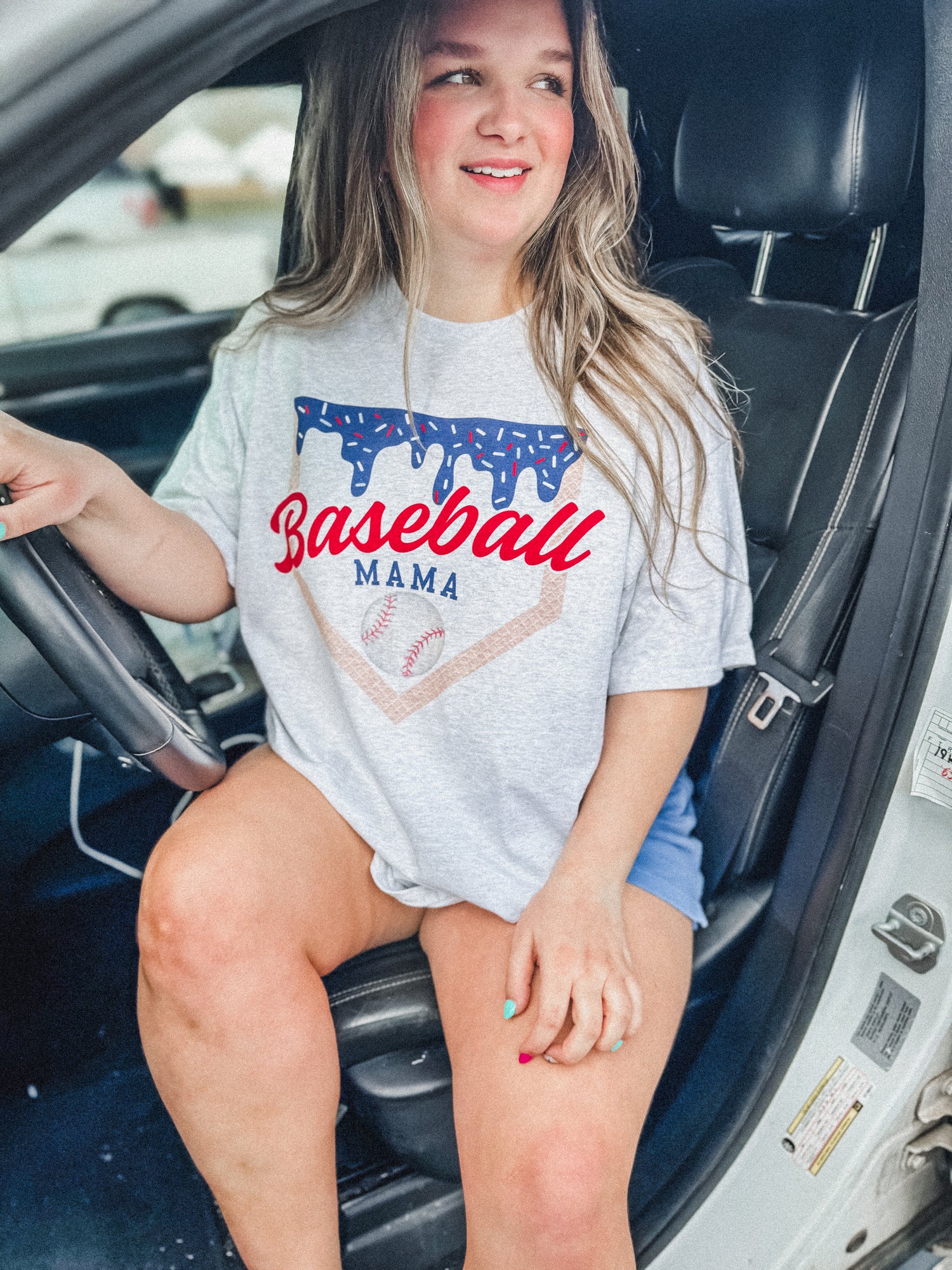 Baseball Mama Drip Red & Blue (P)