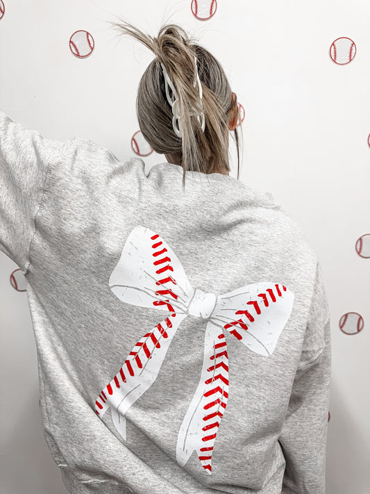 🧢 Baseball MAMA bow Sweatshirt *Front/Back