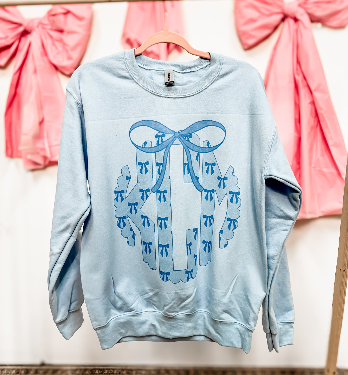 Blue Coquette Monogram Crewneck (P)