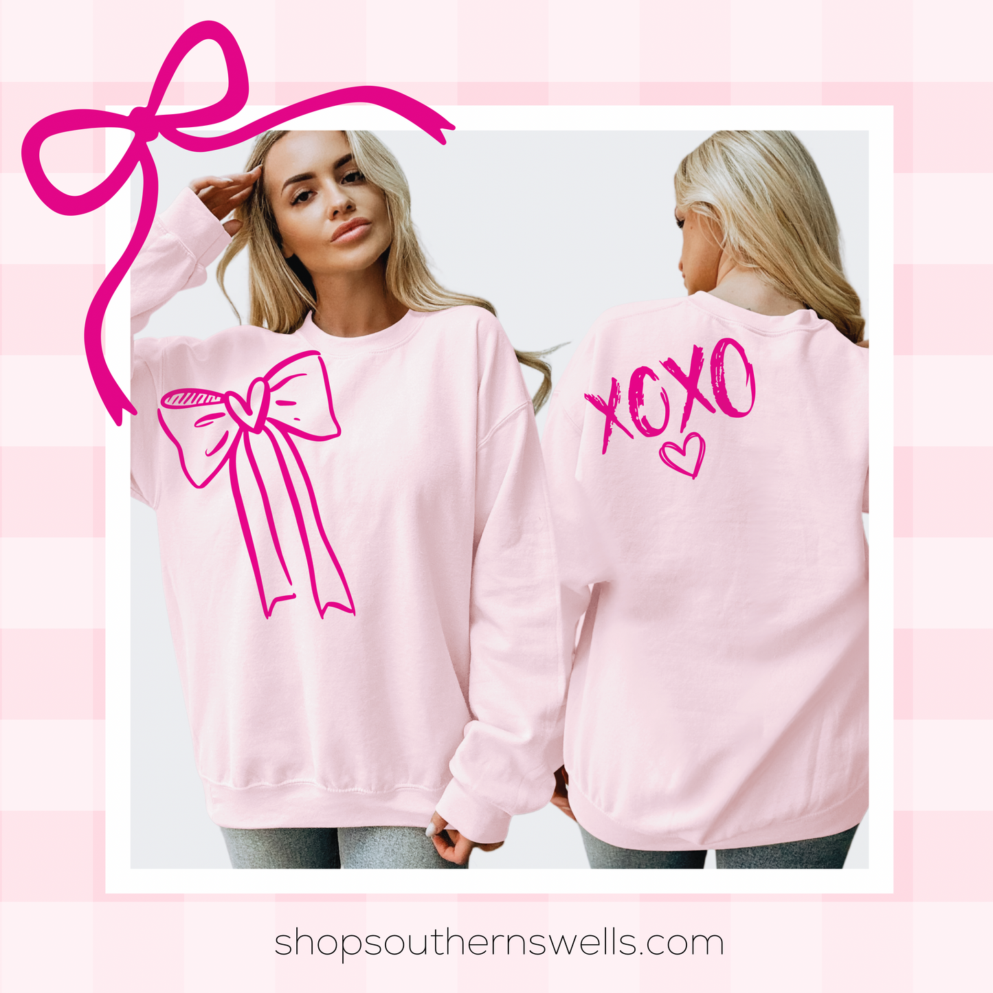 ❤️ Valentine Bow! Front & Back Crewneck!