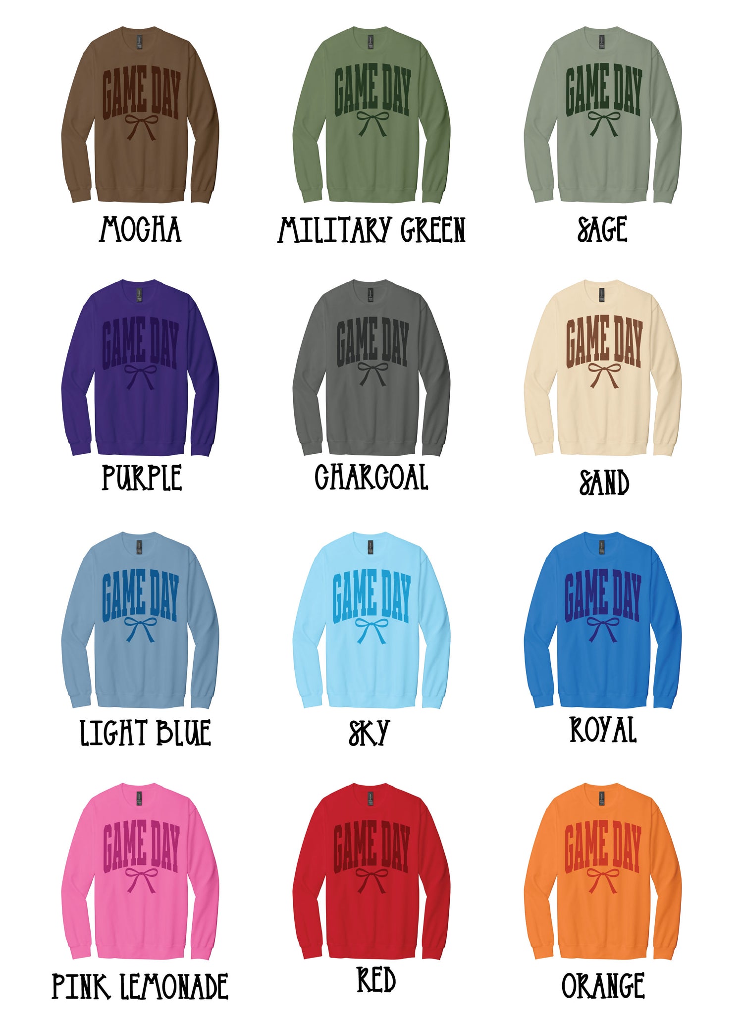GAME DAY SWEATSHIRT Color on Color