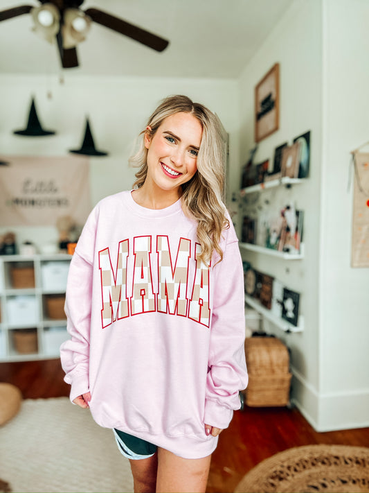 Checkered Mama Pink Sweatshirt