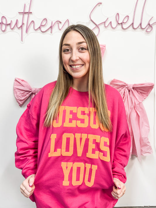 ❤️ PUFF Jesus Loves You Crewneck