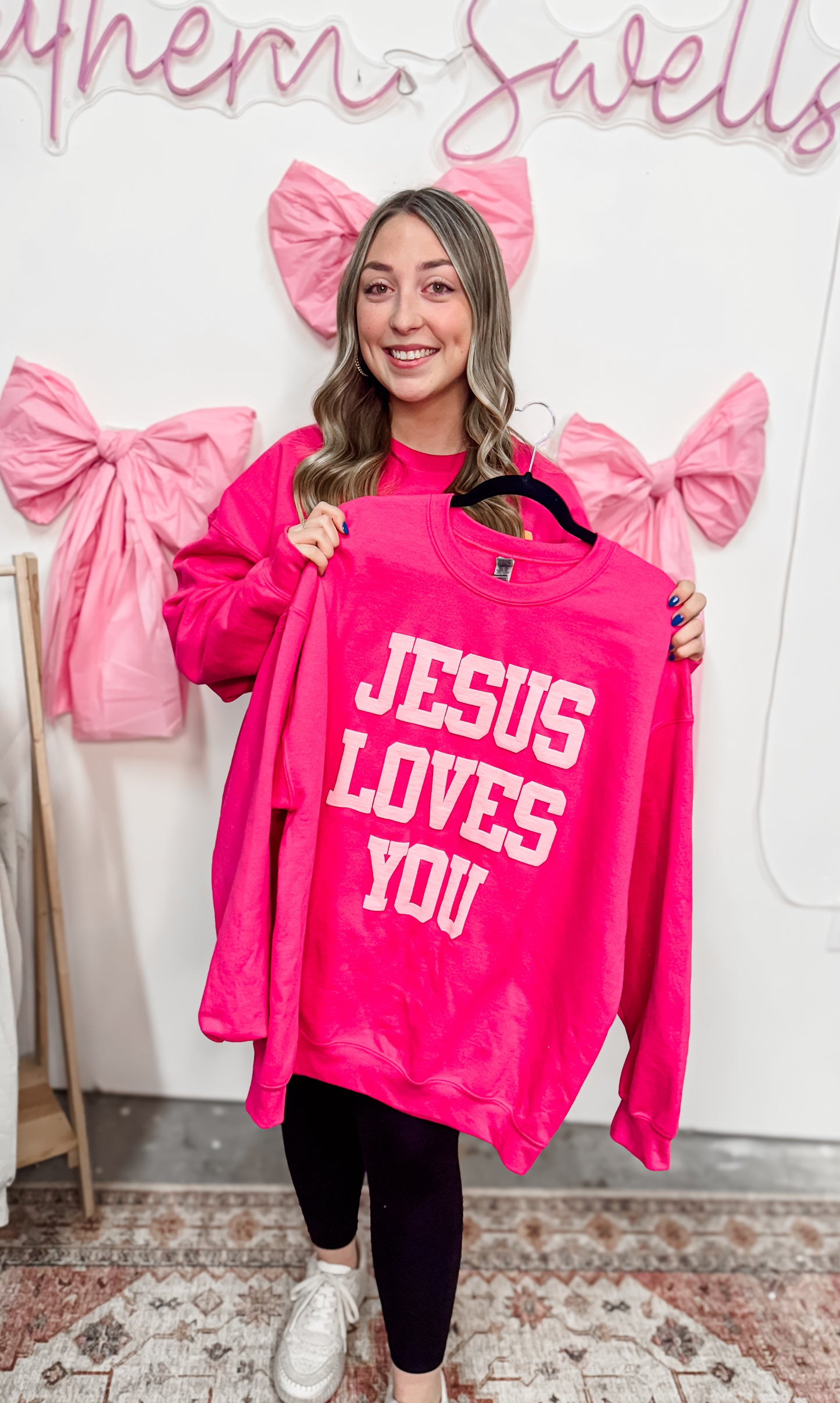 JESUS LOVES YOU 🤍 Pink Monochrome