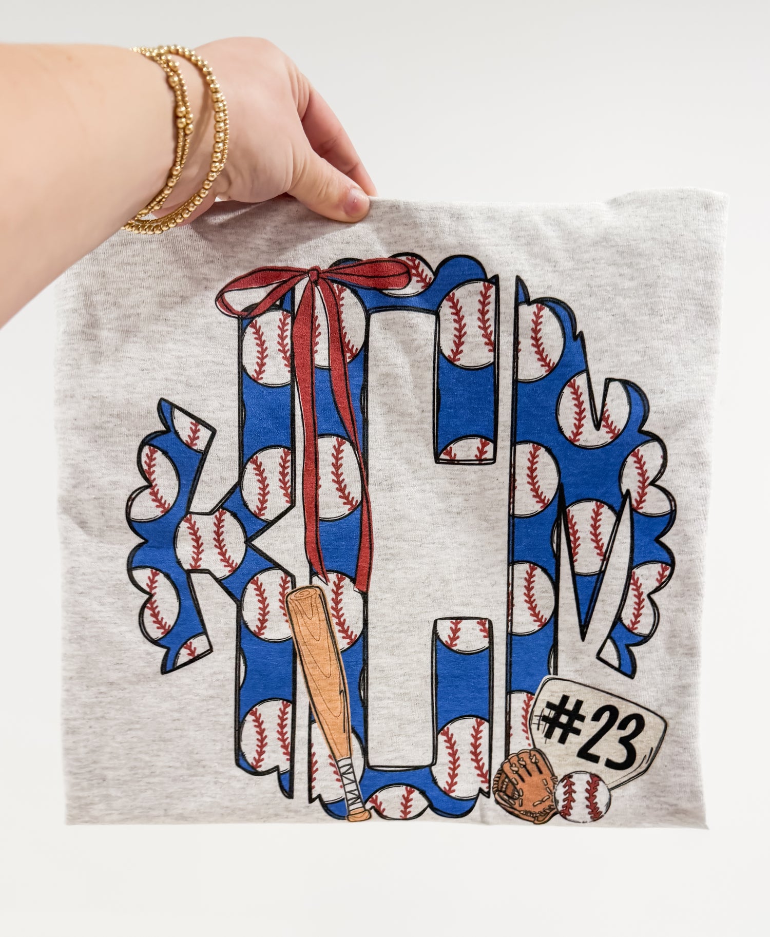 Baseball Monogram with Elements - Blue