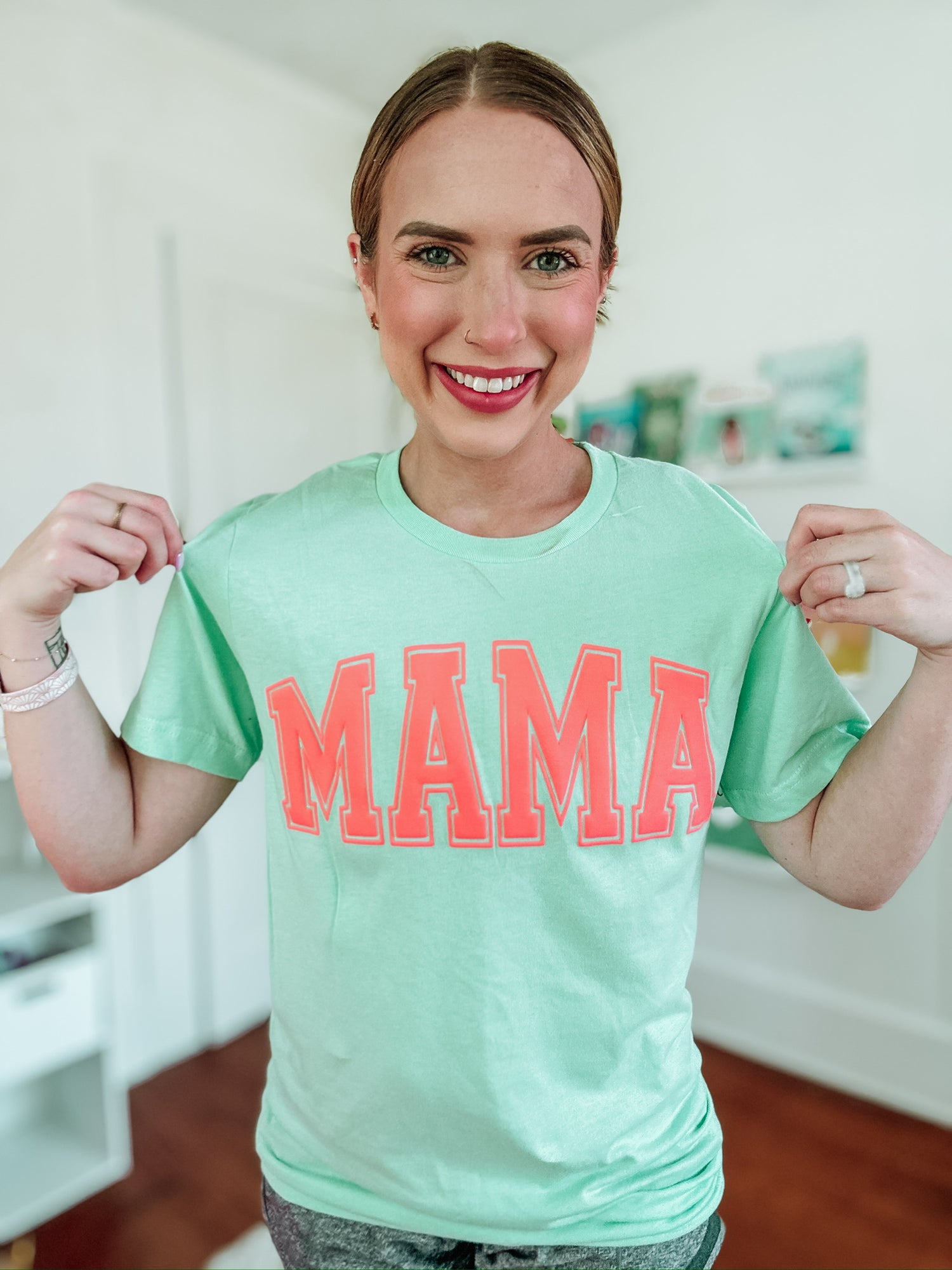 Neon Puff MAMA *Mint/Coral