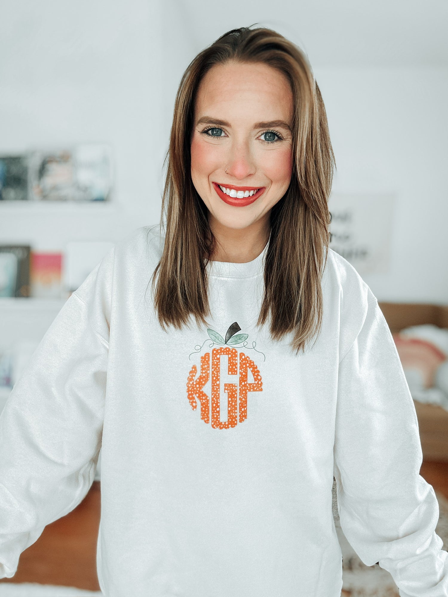 🍂 Pumpkin Monogram Crewneck