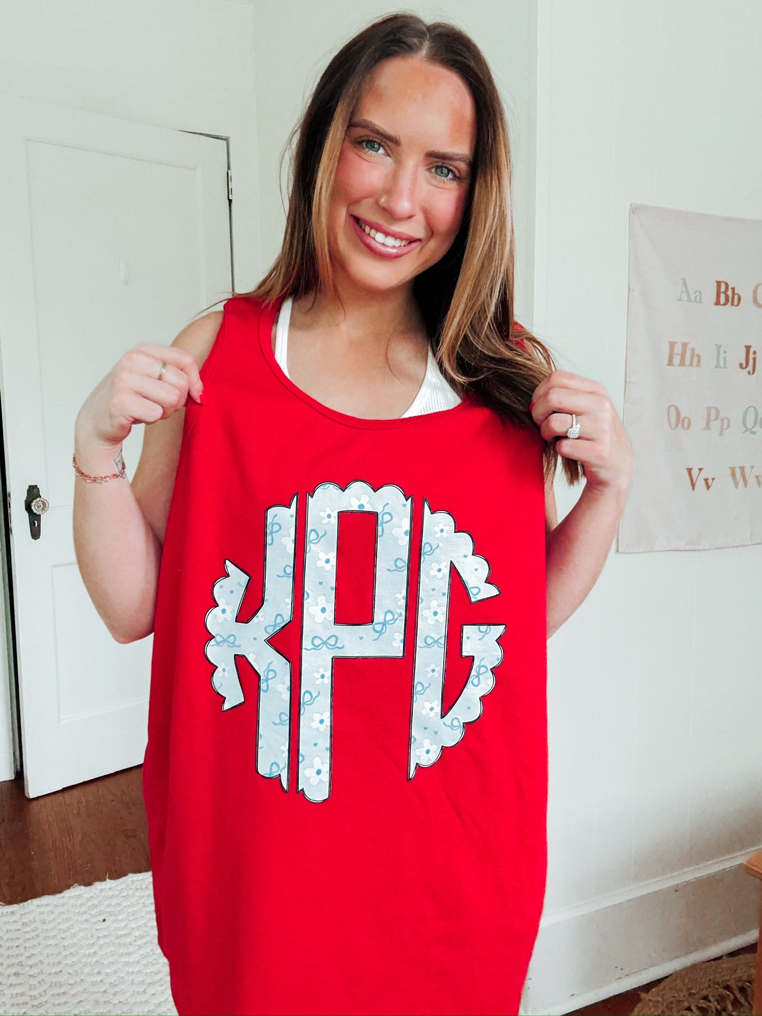 Blue Bow Monogram (T)