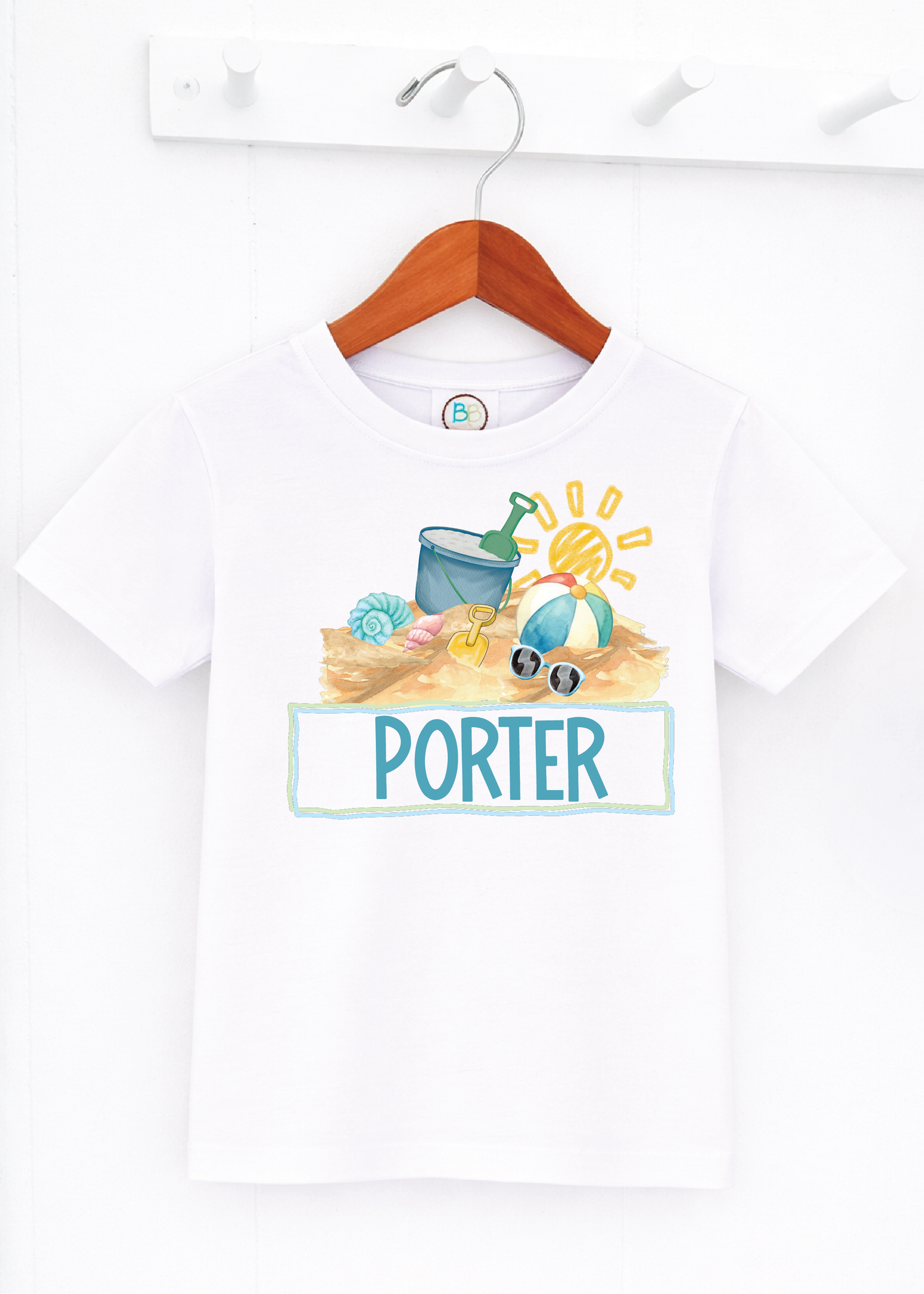 Boys Beach Scene with Nameplate (PR22)