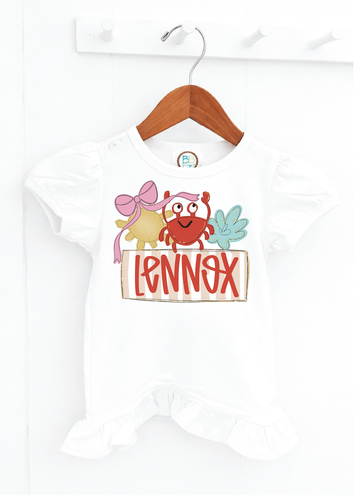 Girls Preppy Cutie Crab Nameplate (PR4)