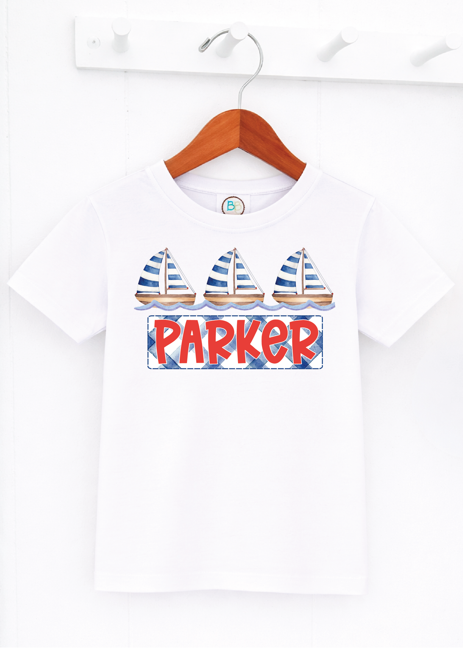 Boys Blue Watercolor Sailboat Trio (PR15)