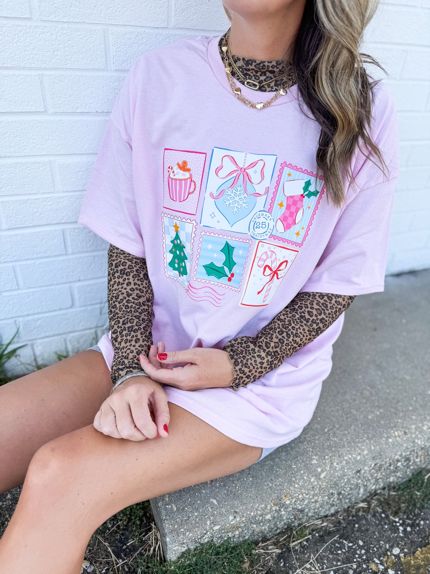 Pink Christmas Stamps