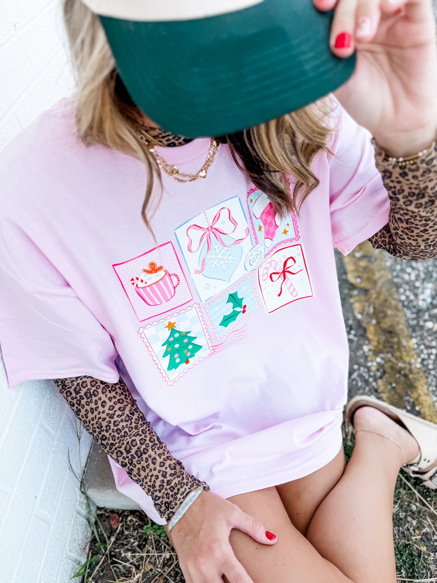 Pink Christmas Stamps