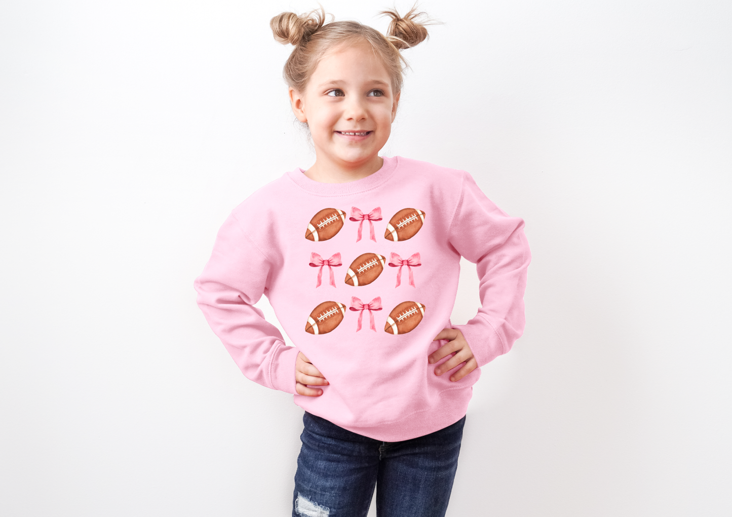 🏈 Football Bows - Sweatshirt (Kids)