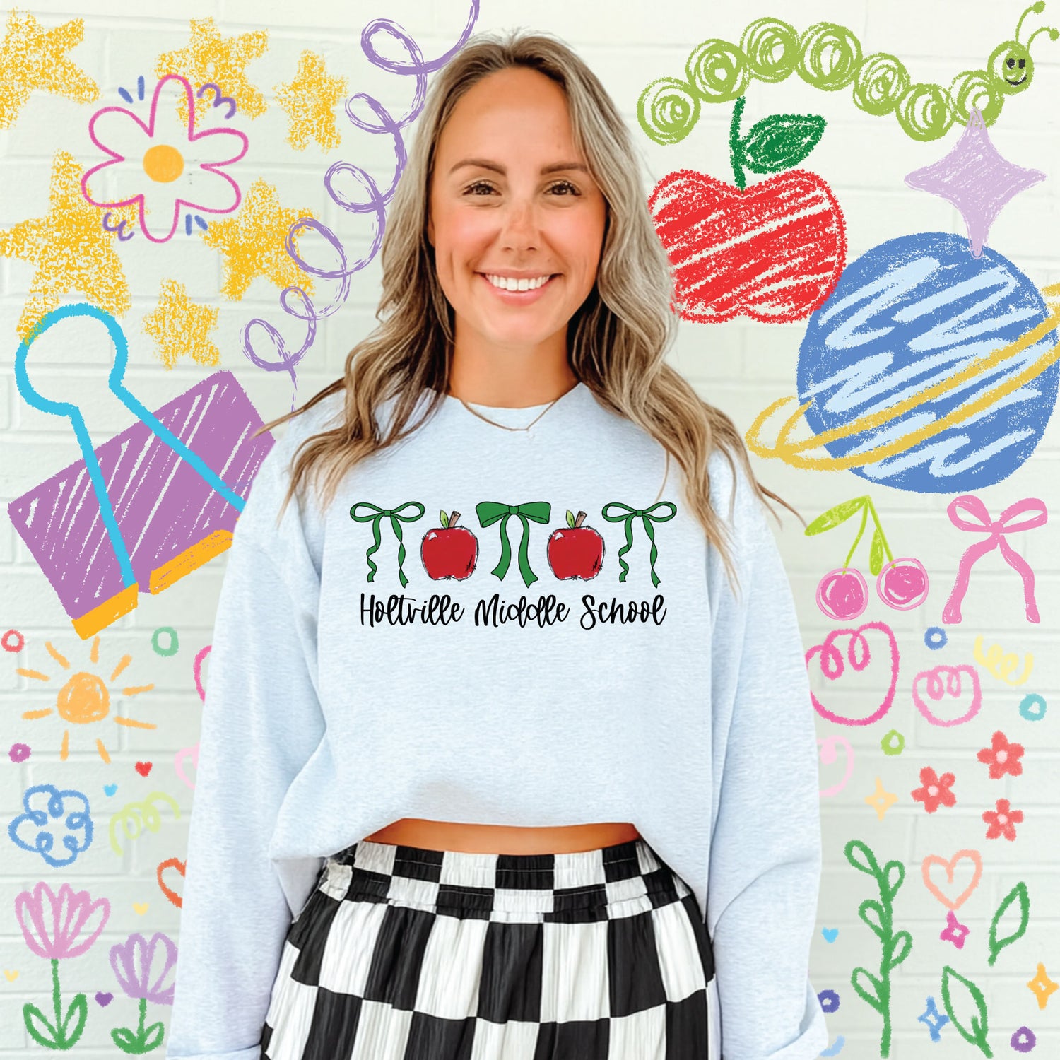 CUSTOM Bows & Apples Crewneck (P)