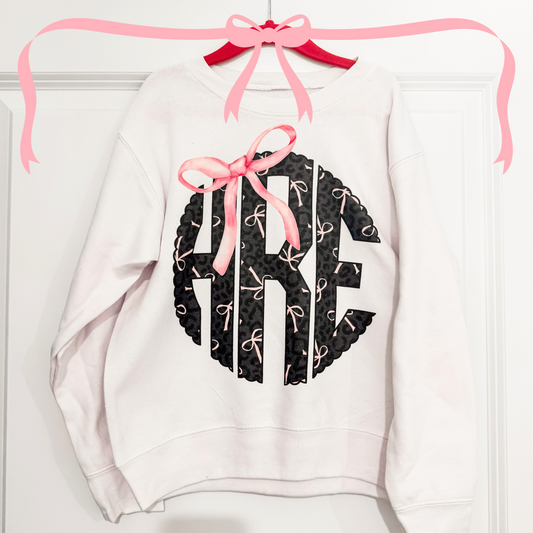 Girls Coquette Monogram - Crewneck