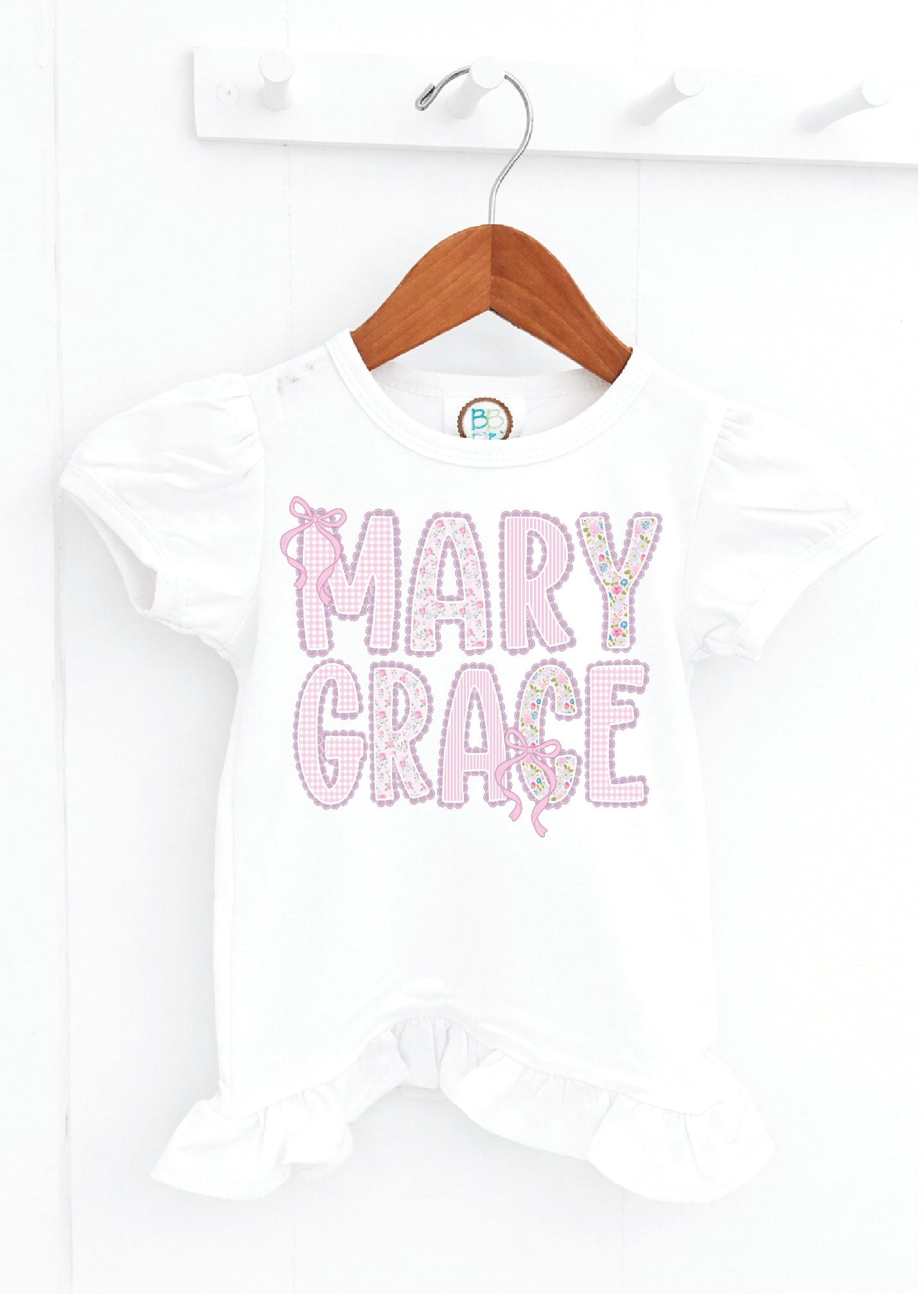 Girls Scalloped Lace Full Name