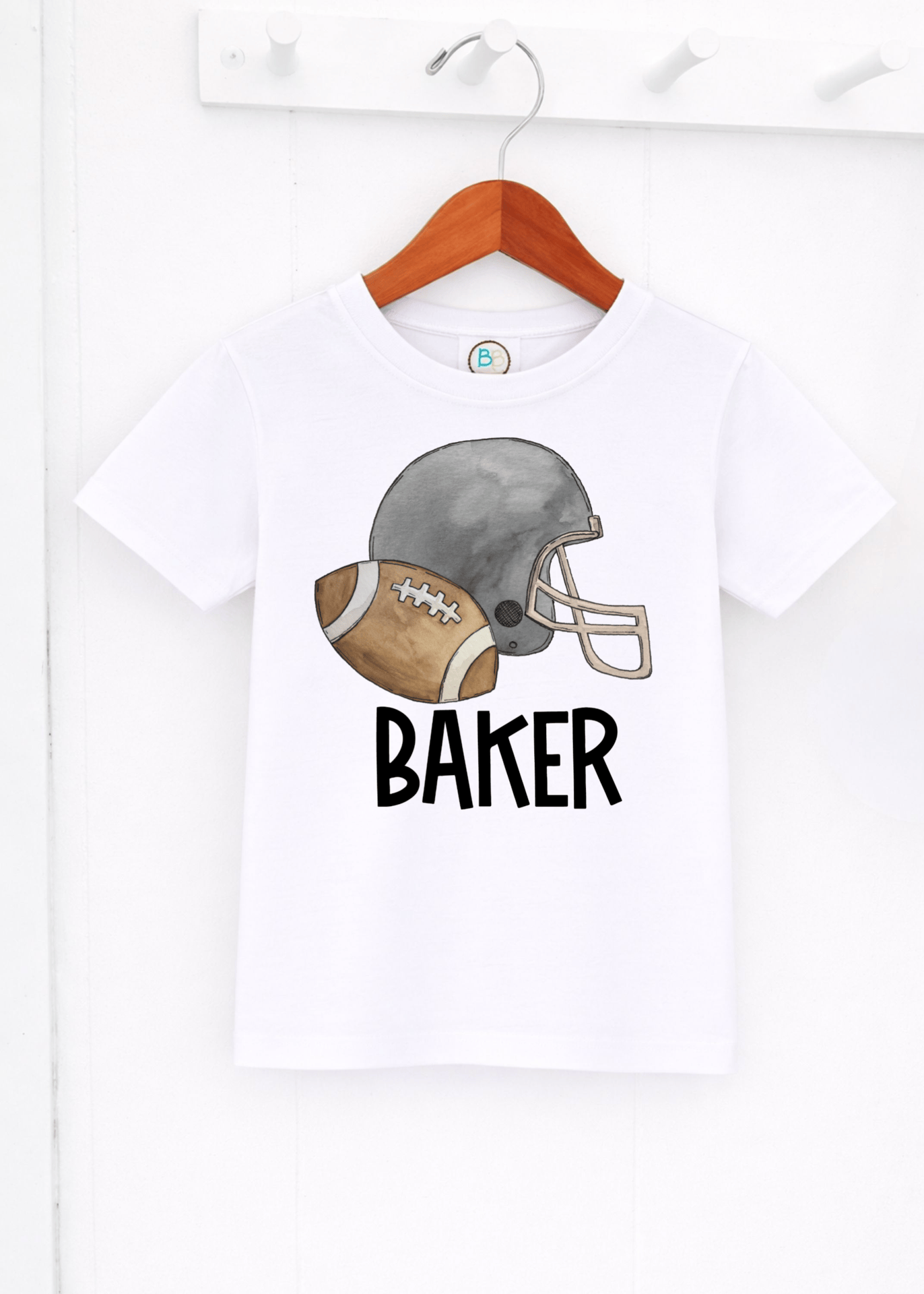 Boys Watercolor Football Helmet