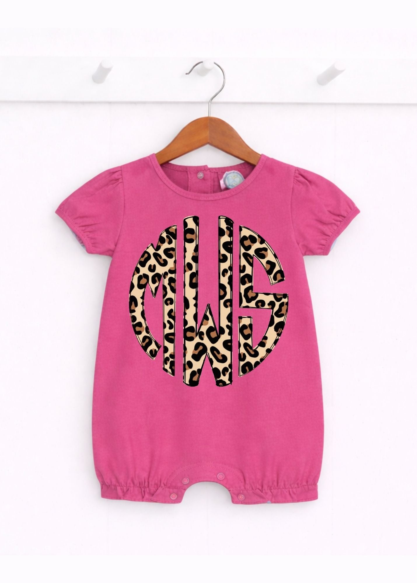 Girls Leopard Monogram on Crunchberry